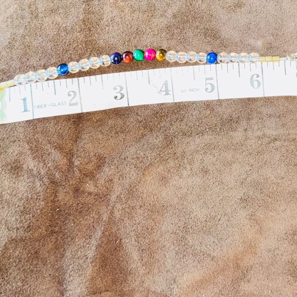 Custom clear quartz multi coloured tiger eye bracelet - Picture 5 of 6